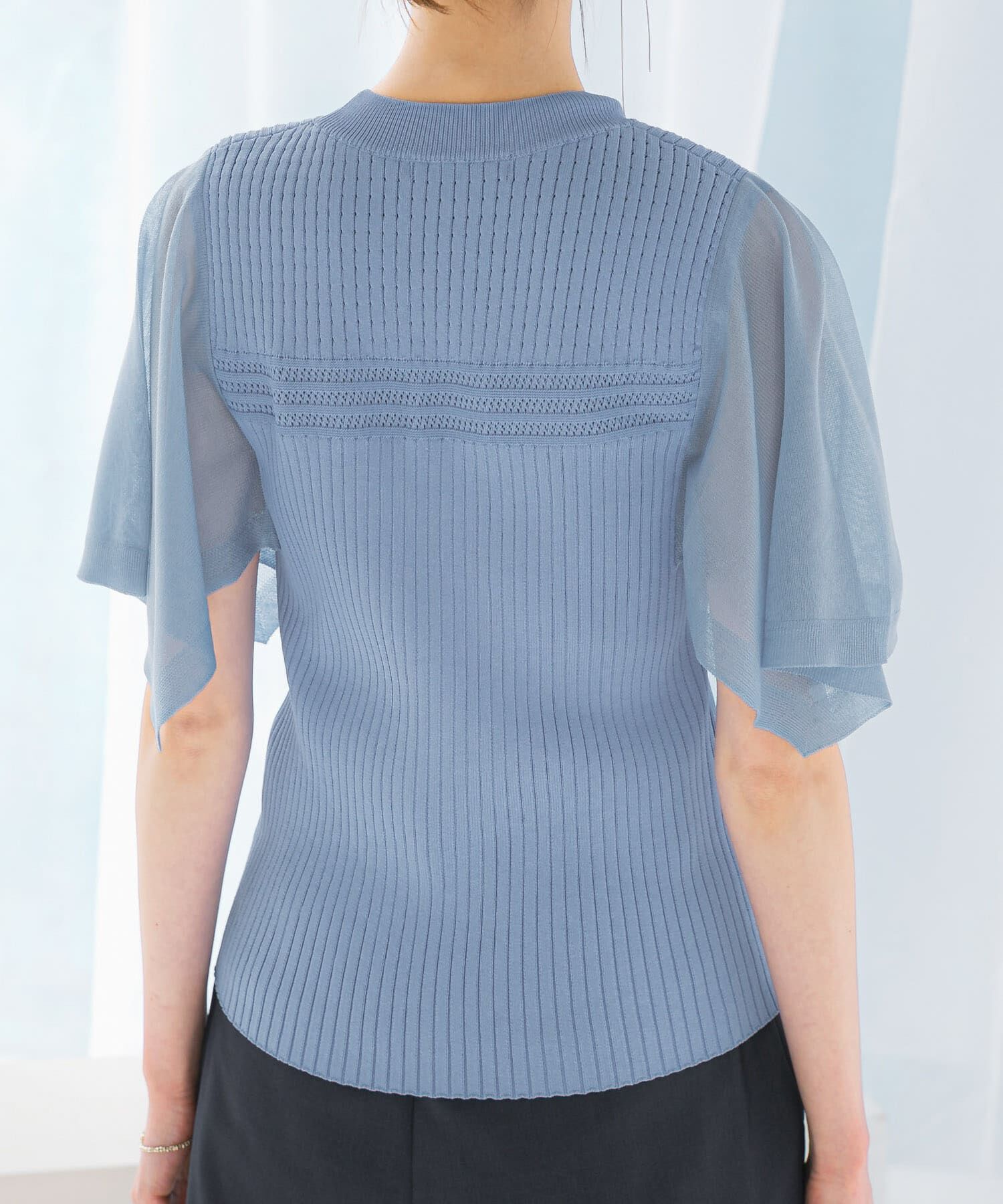 URBAN RESEARCH ROSSO「ハンカチスリーブリブニット」|ニット・セーター|