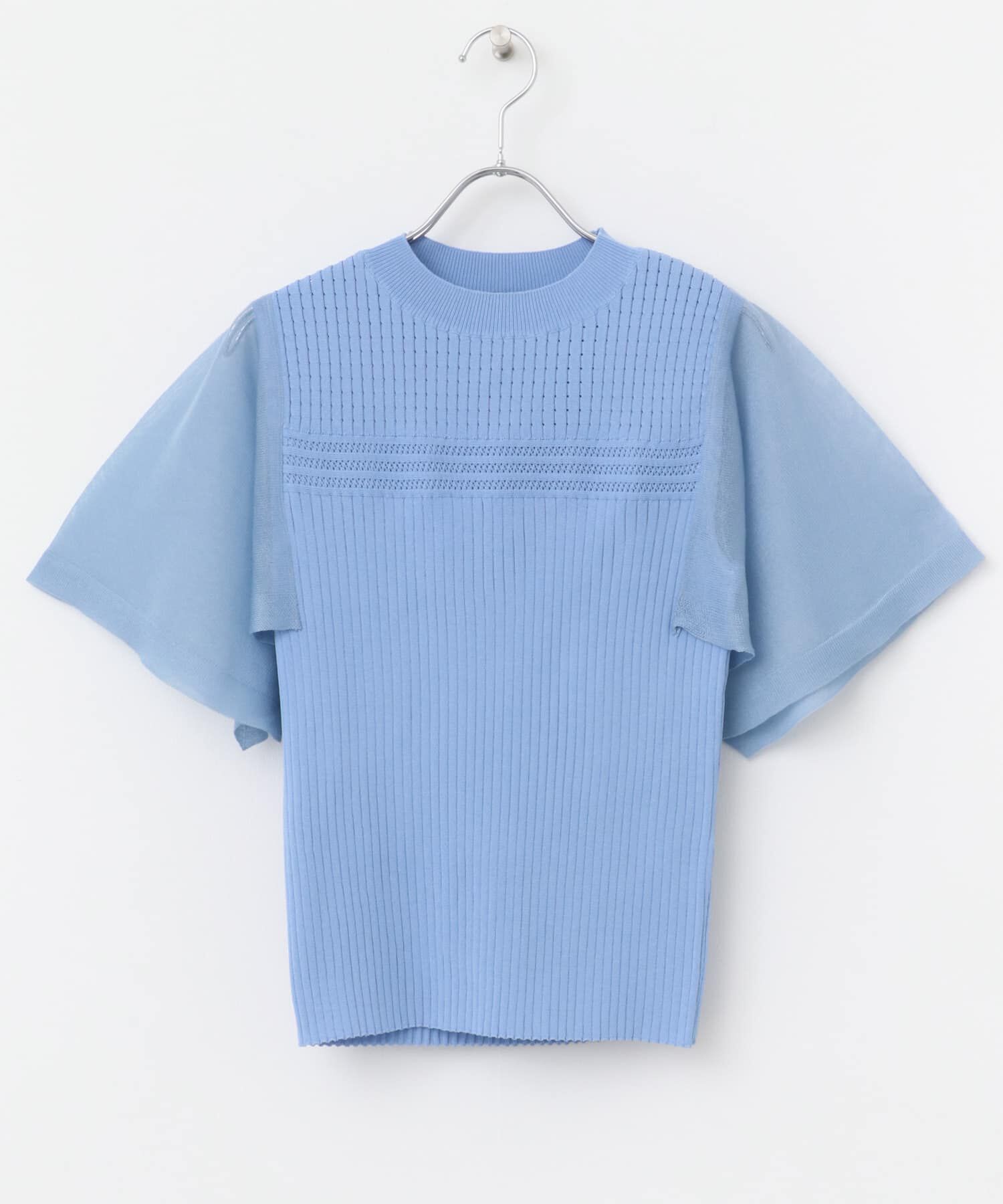 URBAN RESEARCH ROSSO「ハンカチスリーブリブニット」|ニット・セーター|