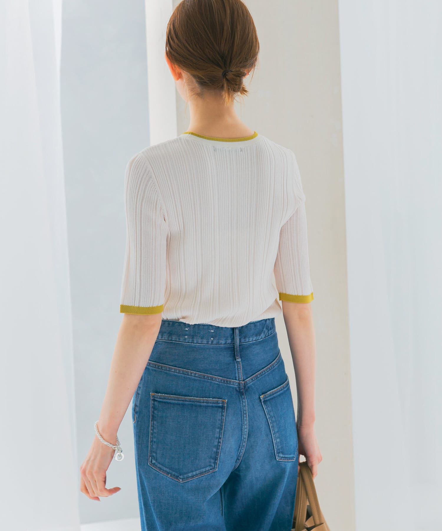 URBAN RESEARCH ROSSO「アンチピリングバイカラーリブニット」|ニット・セーター|