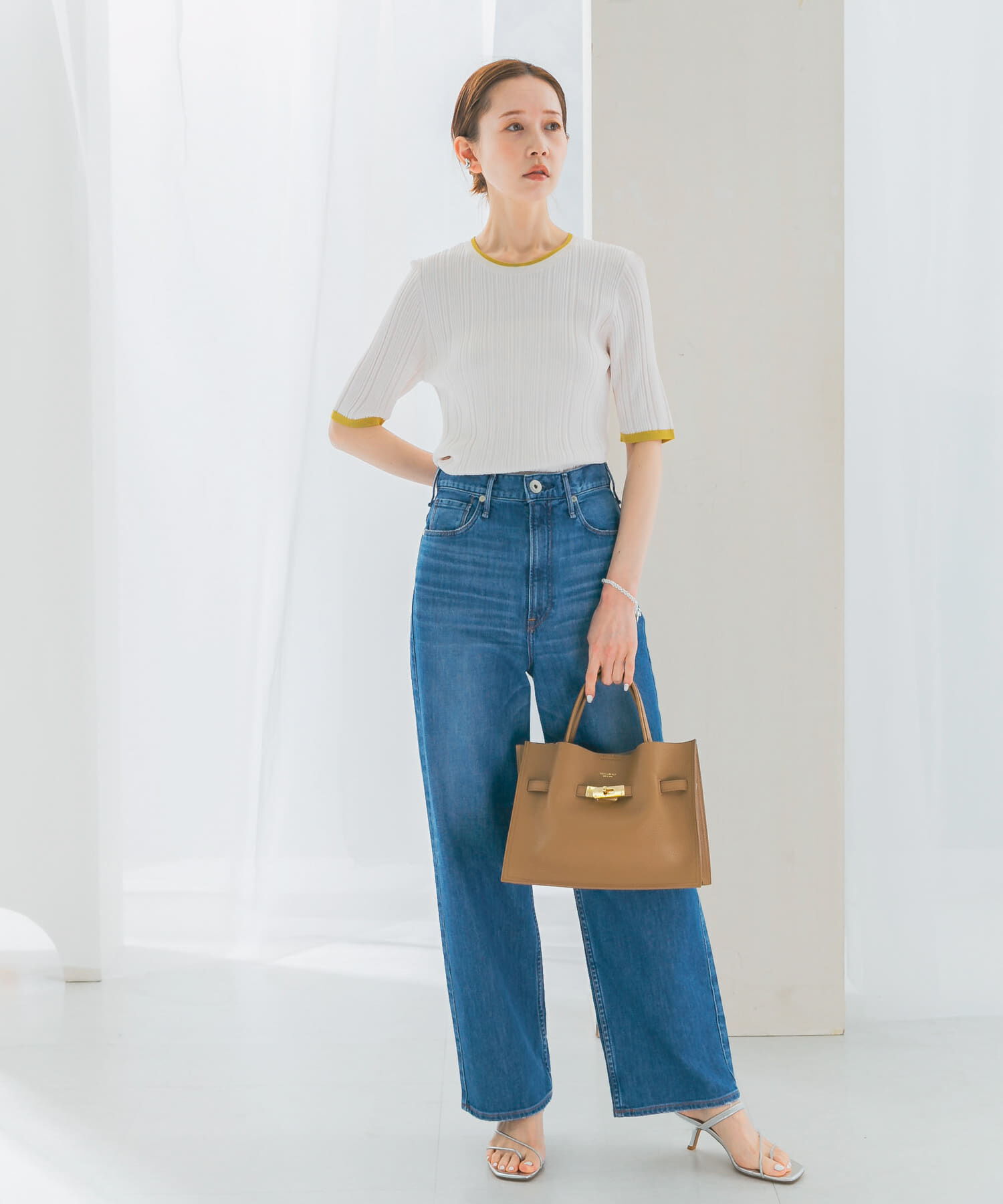 URBAN RESEARCH ROSSO「アンチピリングバイカラーリブニット」|ニット・セーター|