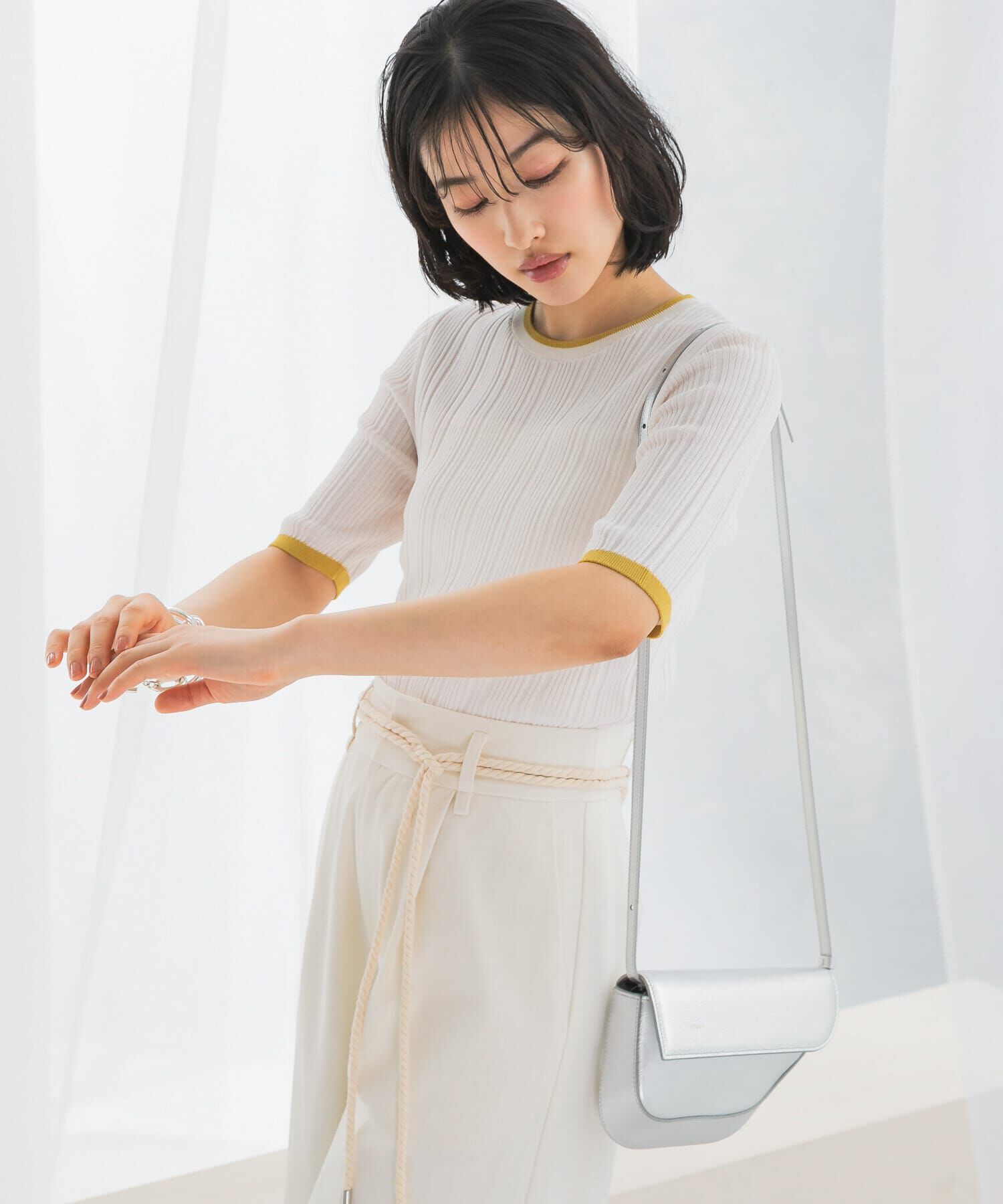 URBAN RESEARCH ROSSO「アンチピリングバイカラーリブニット」|ニット・セーター|