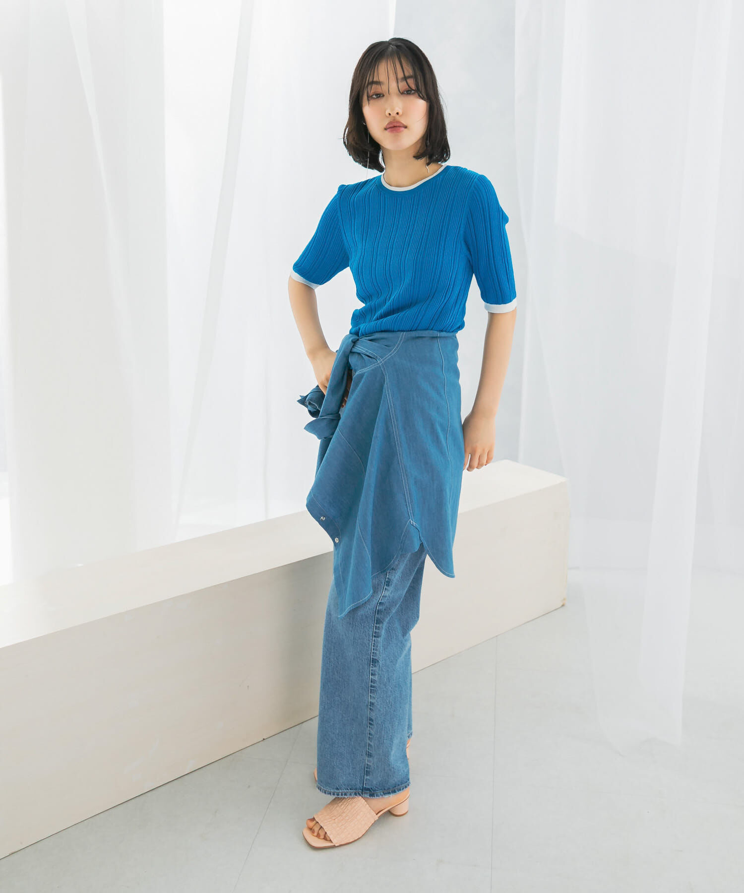 URBAN RESEARCH ROSSO「アンチピリングバイカラーリブニット」|ニット・セーター|