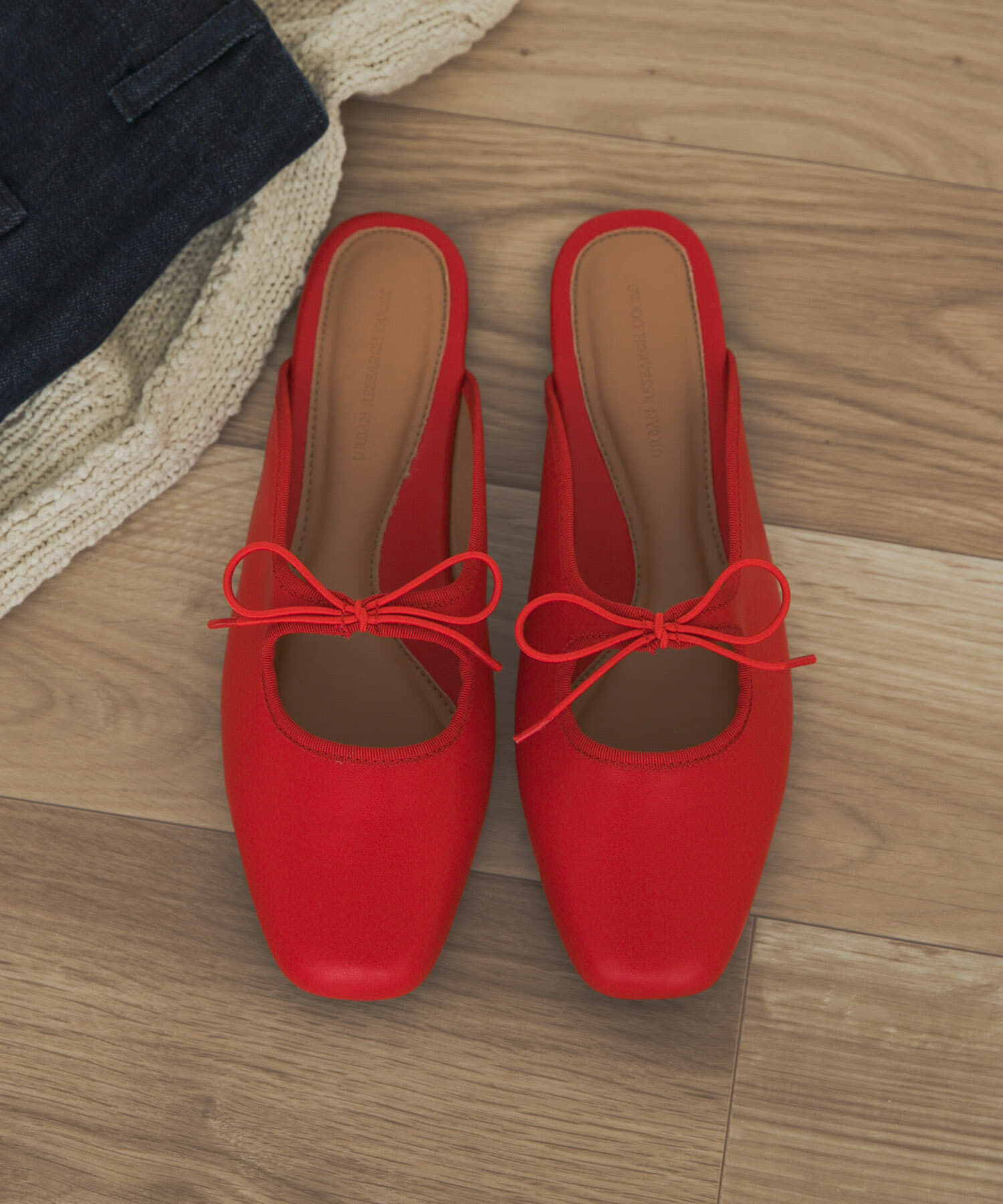 URBAN RESEARCH DOORS「スクエアトゥリボンミュール」|サンダル|