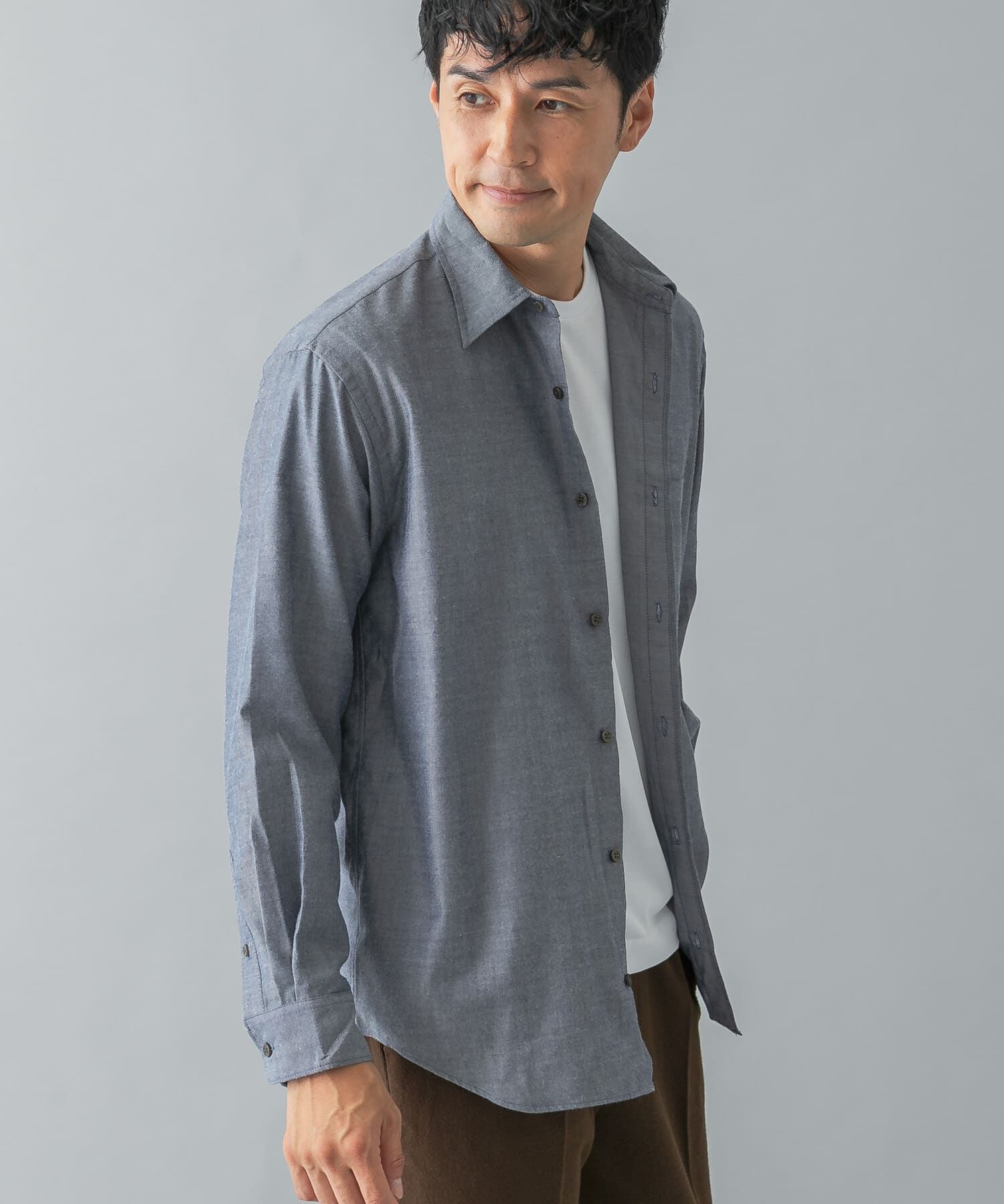 URBAN RESEARCH ROSSO「『蓄熱 / XLサイズあり』アーバンリラックスサーモネルレギュラーシャツ」|シャツ・ブラウス|