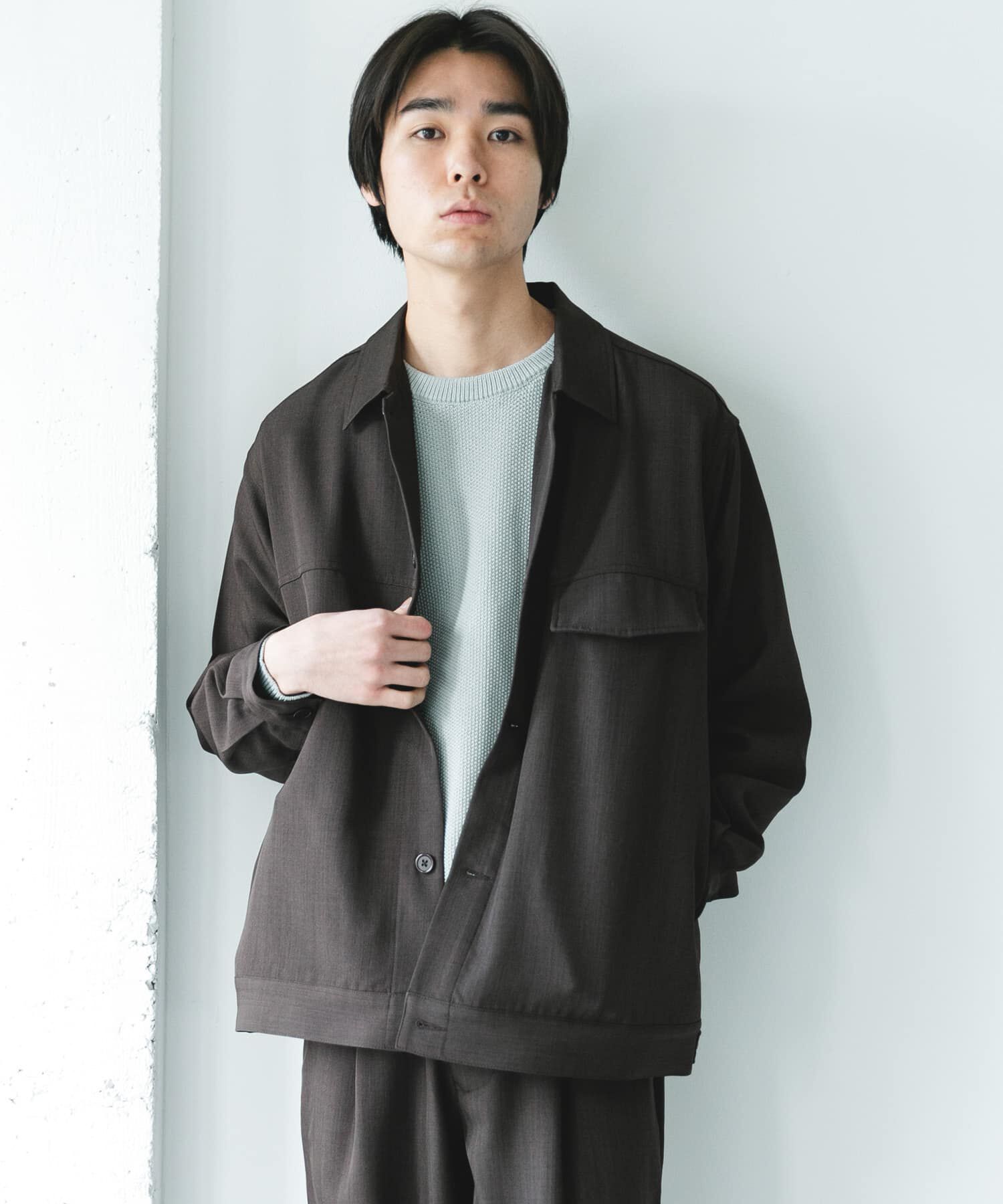 URBAN RESEARCH DOORS「セオアルファトラッカージャケット」|ノーカラーコート|