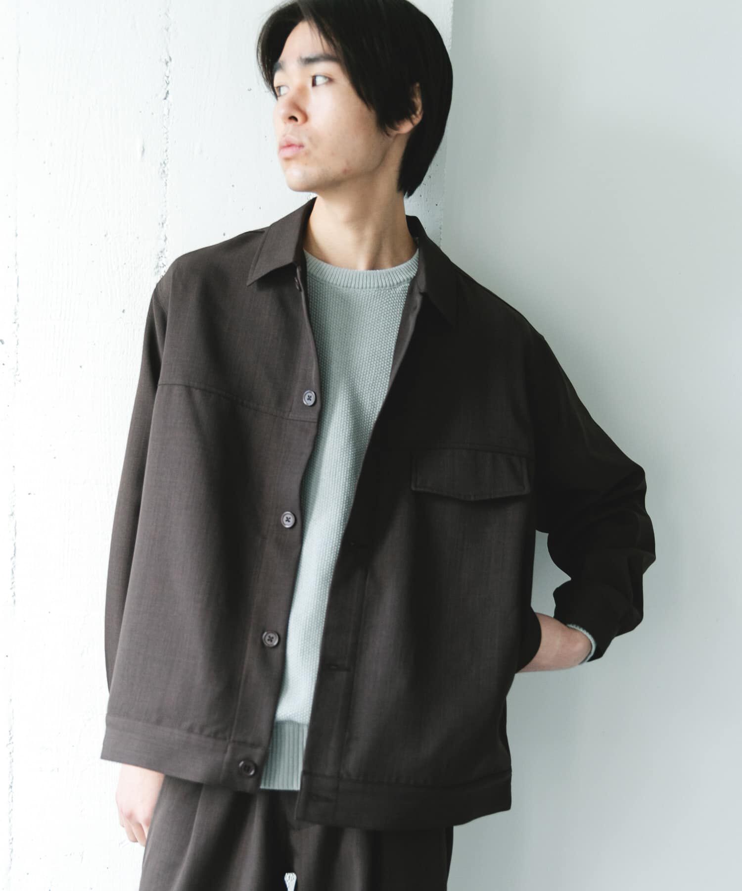 URBAN RESEARCH DOORS「セオアルファトラッカージャケット」|ノーカラーコート|