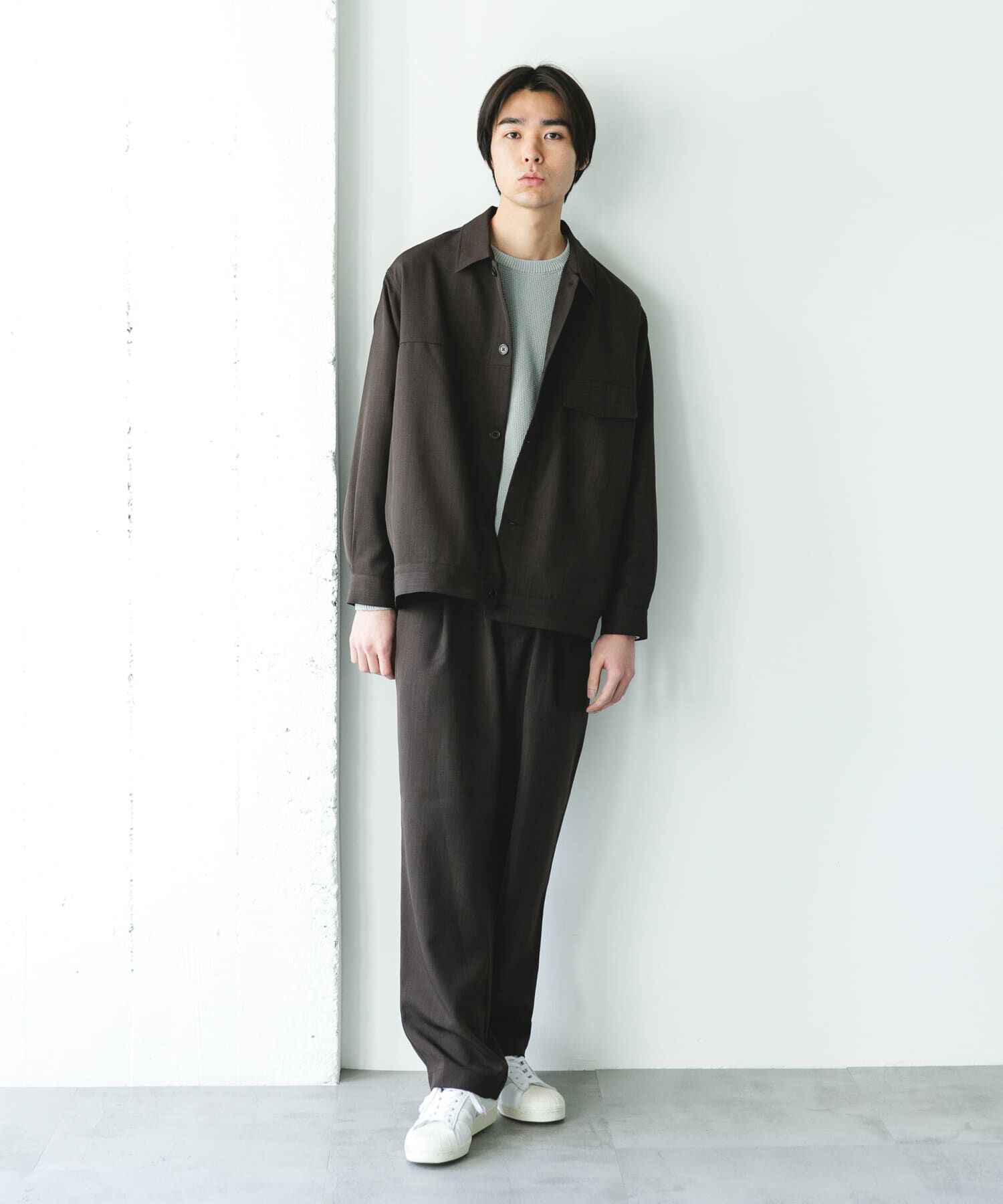 URBAN RESEARCH DOORS「セオアルファトラッカージャケット」|ノーカラーコート|