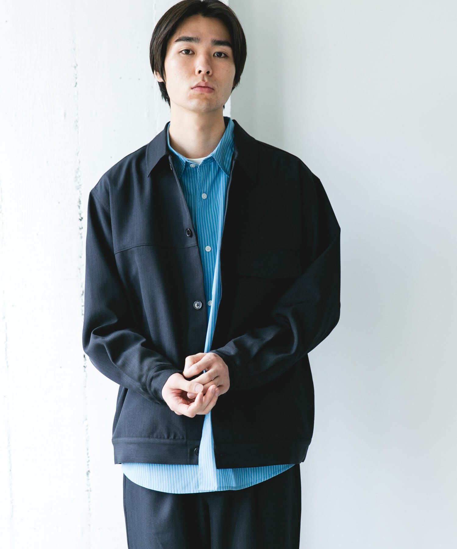 URBAN RESEARCH DOORS「セオアルファトラッカージャケット」|ノーカラーコート|