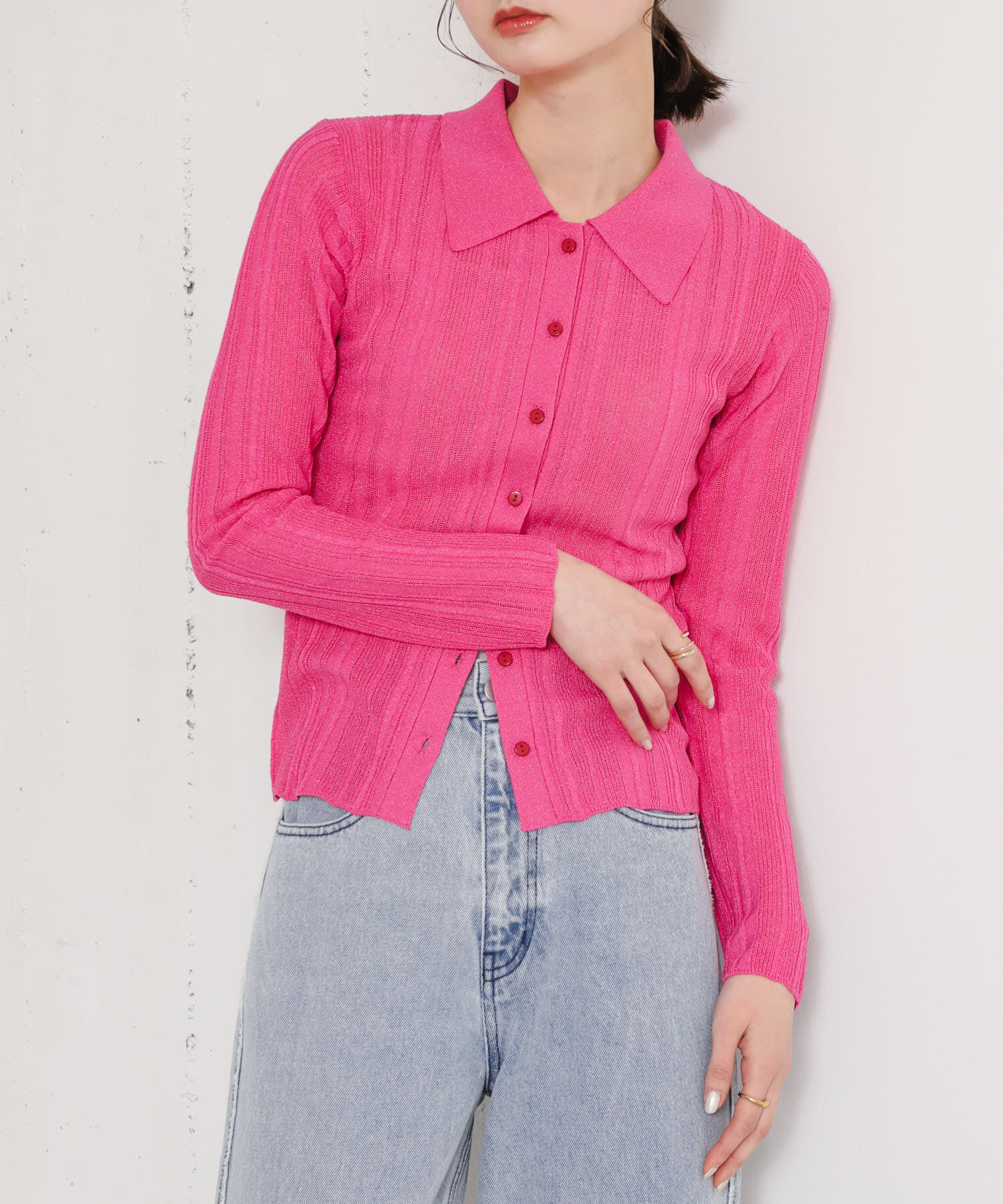 SENSE OF PLACE by URBAN RESEARCH「ランダムリブニットカーディガン」|カーディガン|