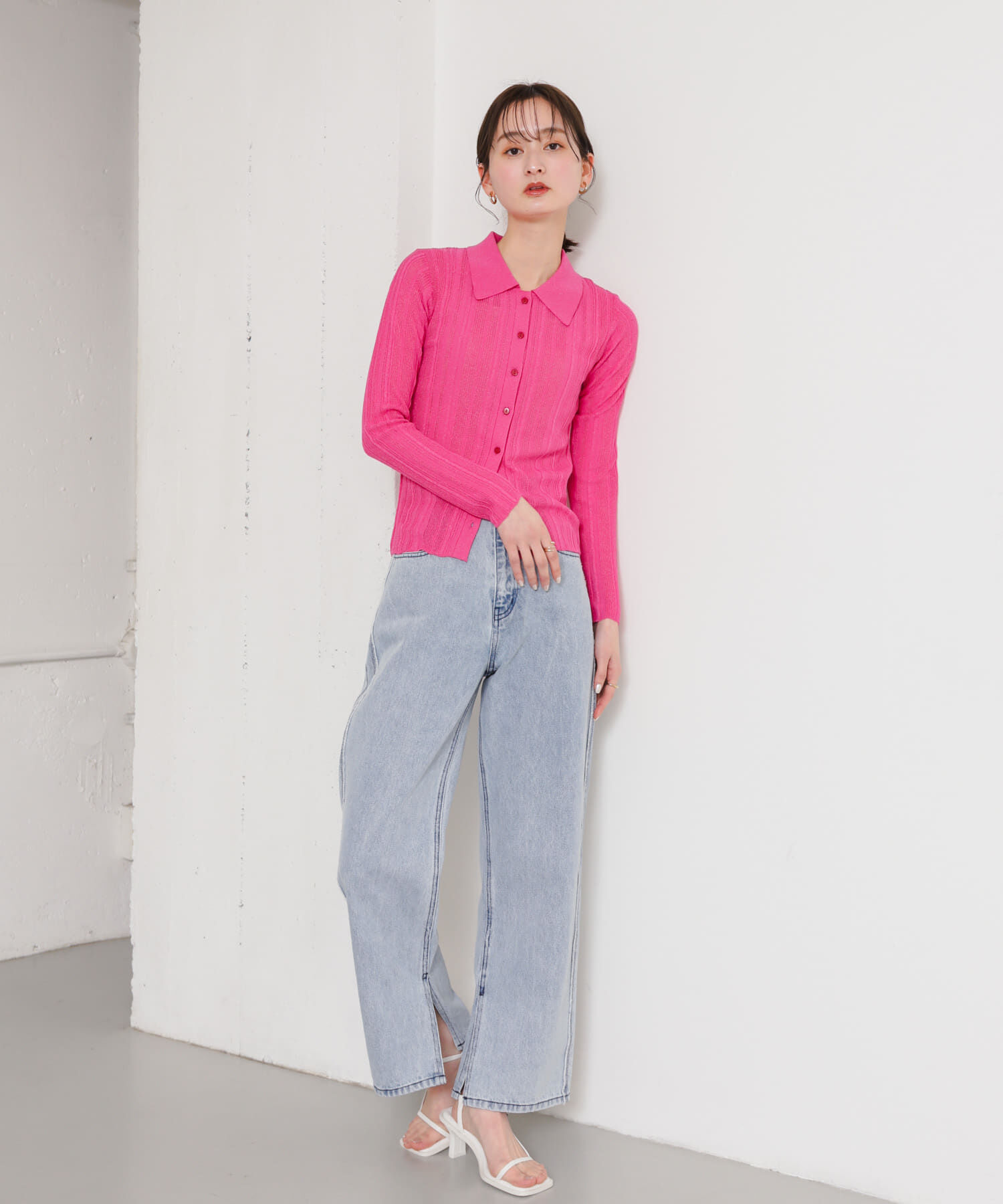 SENSE OF PLACE by URBAN RESEARCH「ランダムリブニットカーディガン」|カーディガン|