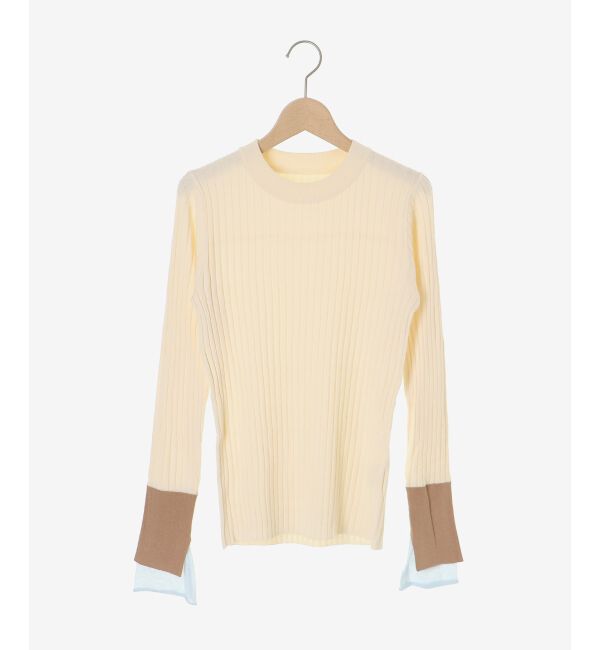  「《WEB限定アイテム》レイヤードカフス配色リブニット」|ニット・セーター|