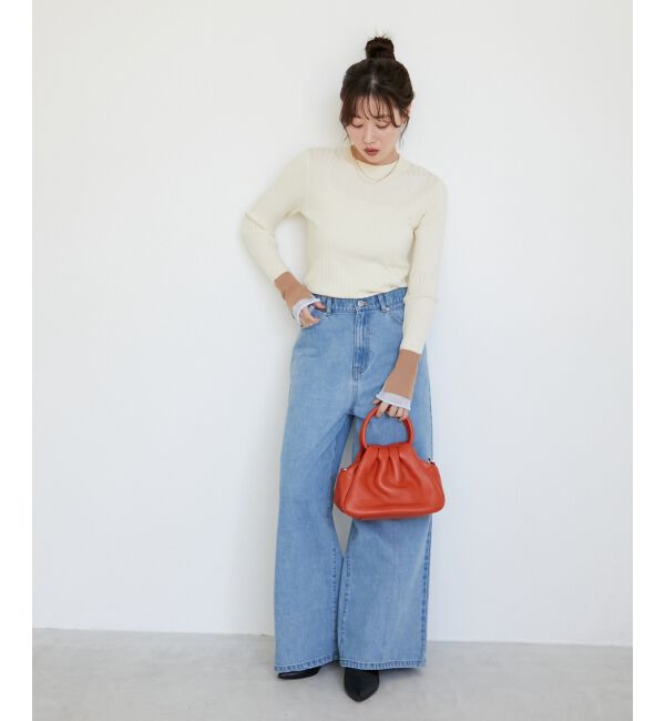  「《WEB限定アイテム》レイヤードカフス配色リブニット」|ニット・セーター|