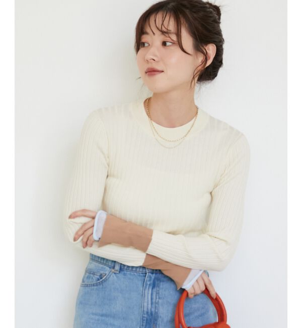  「《WEB限定アイテム》レイヤードカフス配色リブニット」|ニット・セーター|