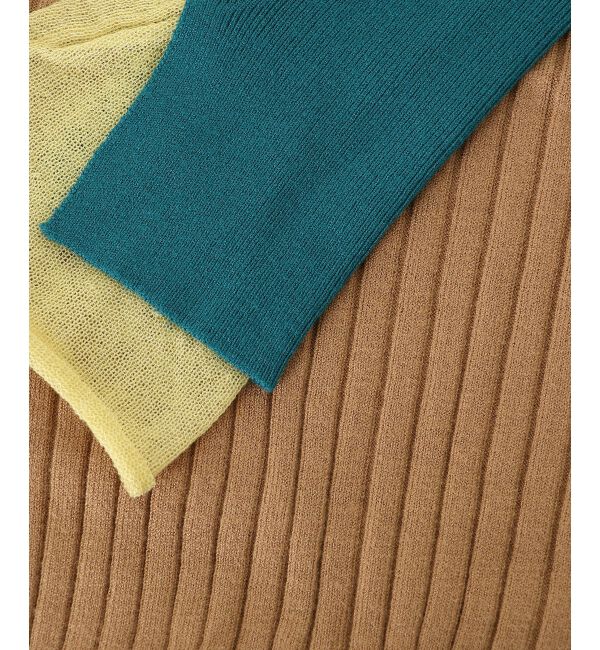  「《WEB限定アイテム》レイヤードカフス配色リブニット」|ニット・セーター|