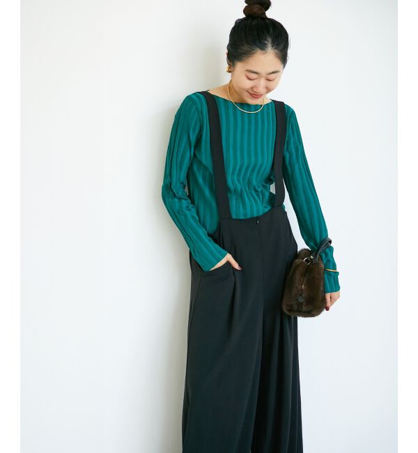  「《手洗い可能》ボートネックリブニット」|ニット・セーター|