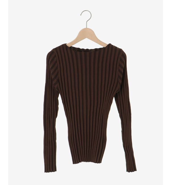  「《手洗い可能》ボートネックリブニット」|ニット・セーター|