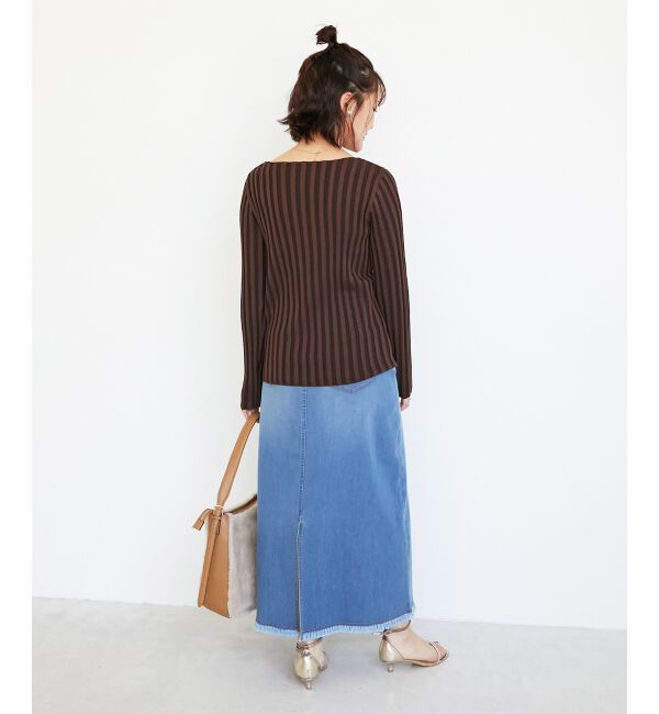  「《手洗い可能》ボートネックリブニット」|ニット・セーター|