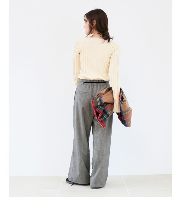  「《手洗い可能》ボートネックリブニット」|ニット・セーター|