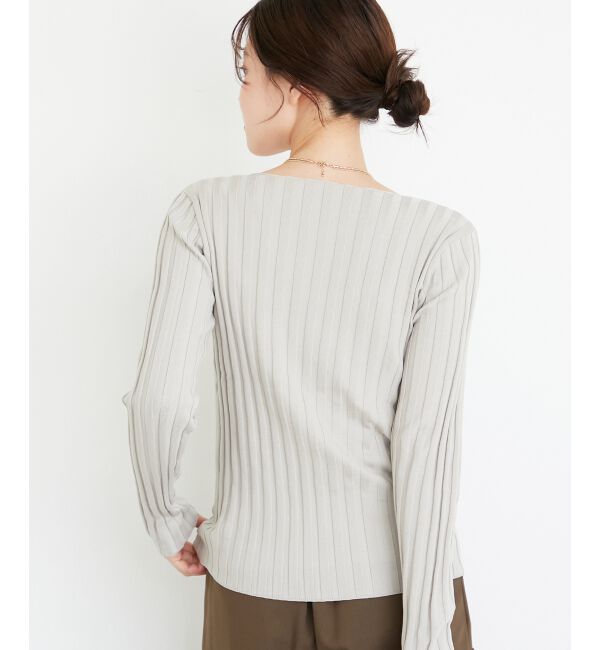  「《手洗い可能》ボートネックリブニット」|ニット・セーター|