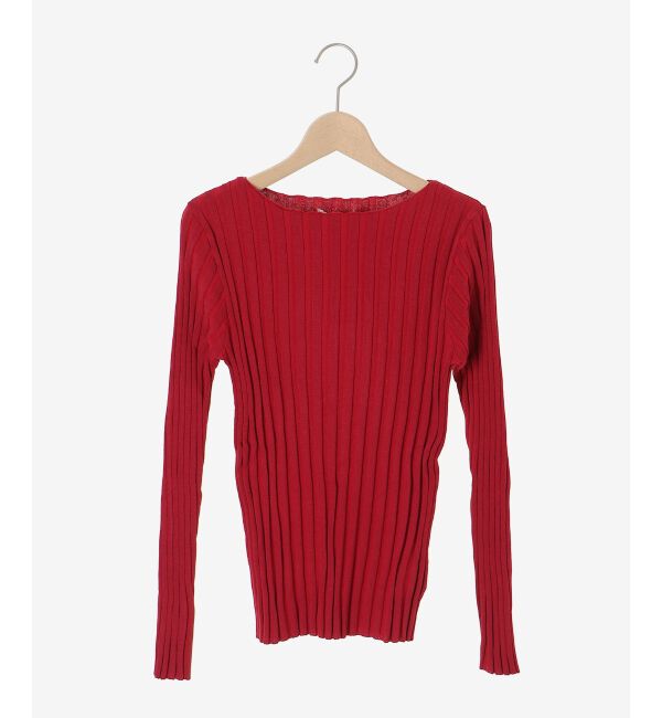  「《手洗い可能》ボートネックリブニット」|ニット・セーター|