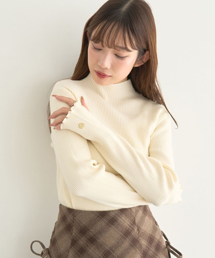 earth music&ecology「ハートプレートリブニットプルオーバー」|ニット・セーター|