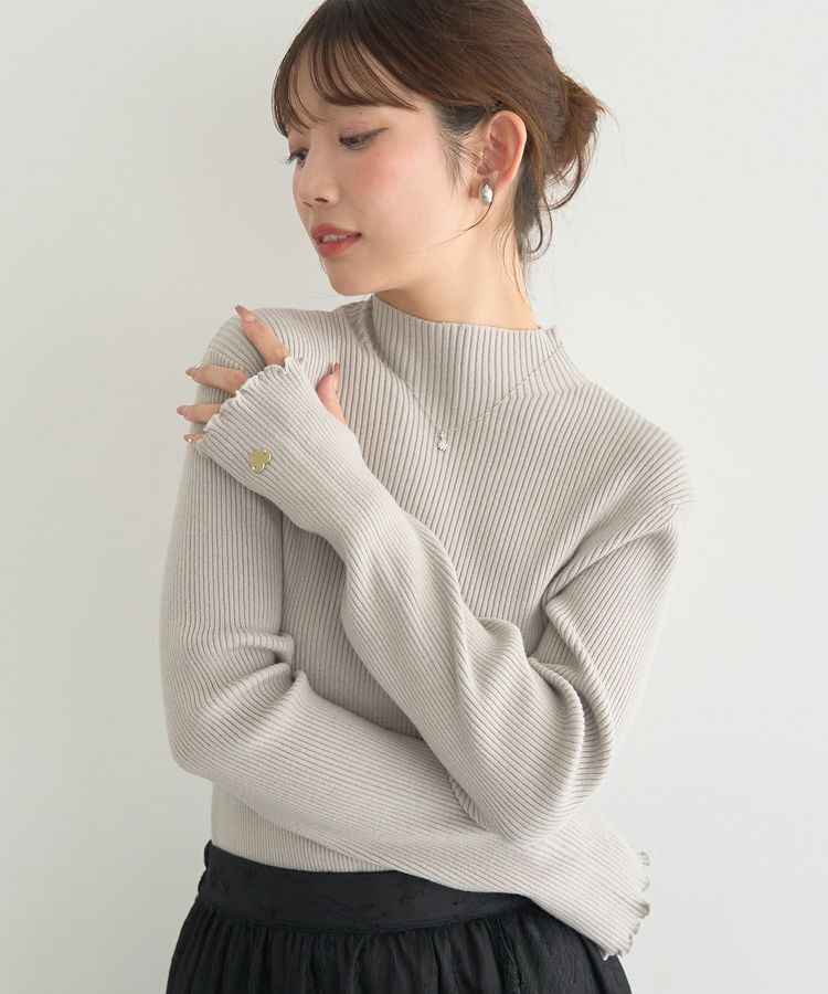 earth music&ecology「ハートプレートリブニットプルオーバー」|ニット・セーター|Gray