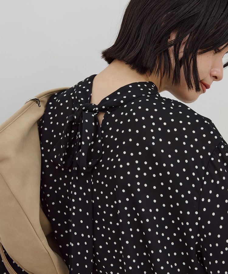 AMERICAN HOLIC「【イージーケア】ドット柄ボウタイブラウス」|シャツ・ブラウス|