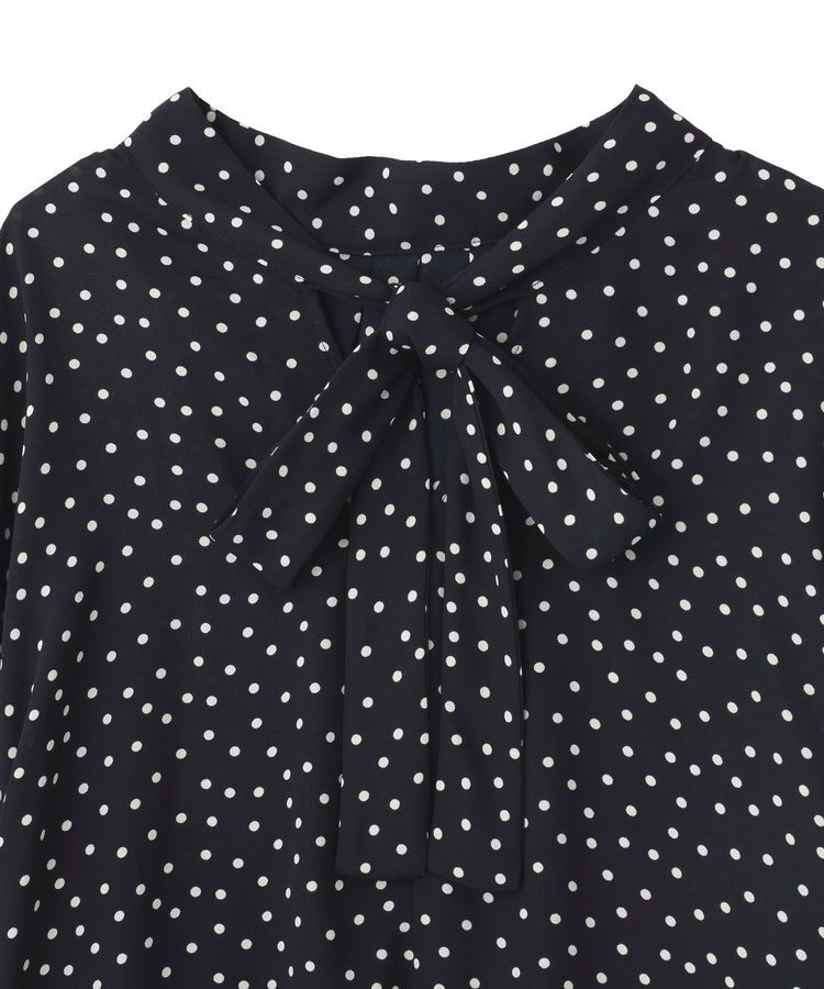 AMERICAN HOLIC「【イージーケア】ドット柄ボウタイブラウス」|シャツ・ブラウス|