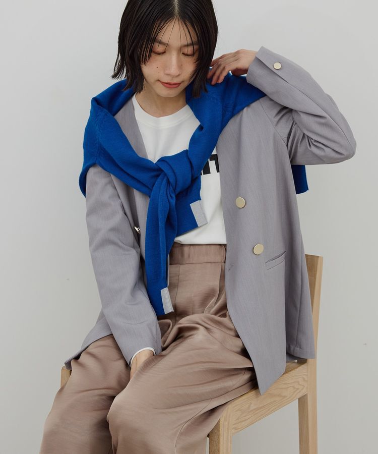 AMERICAN HOLIC「【イージーケア】ノーカラージャケット」|テーラードジャケット|