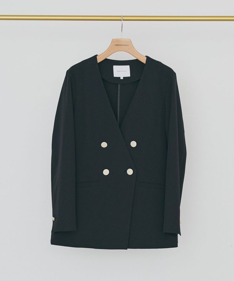 AMERICAN HOLIC「【イージーケア】ノーカラージャケット」|テーラードジャケット|