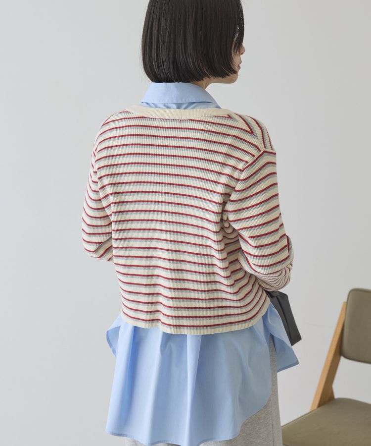 AMERICAN HOLIC「マルチボーダーリブニットカーディガン」|カーディガン|