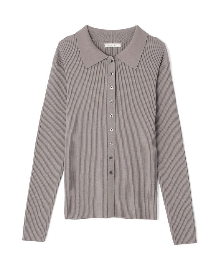 Green Parks「襟付きリブニットカーディガン」|カーディガン|