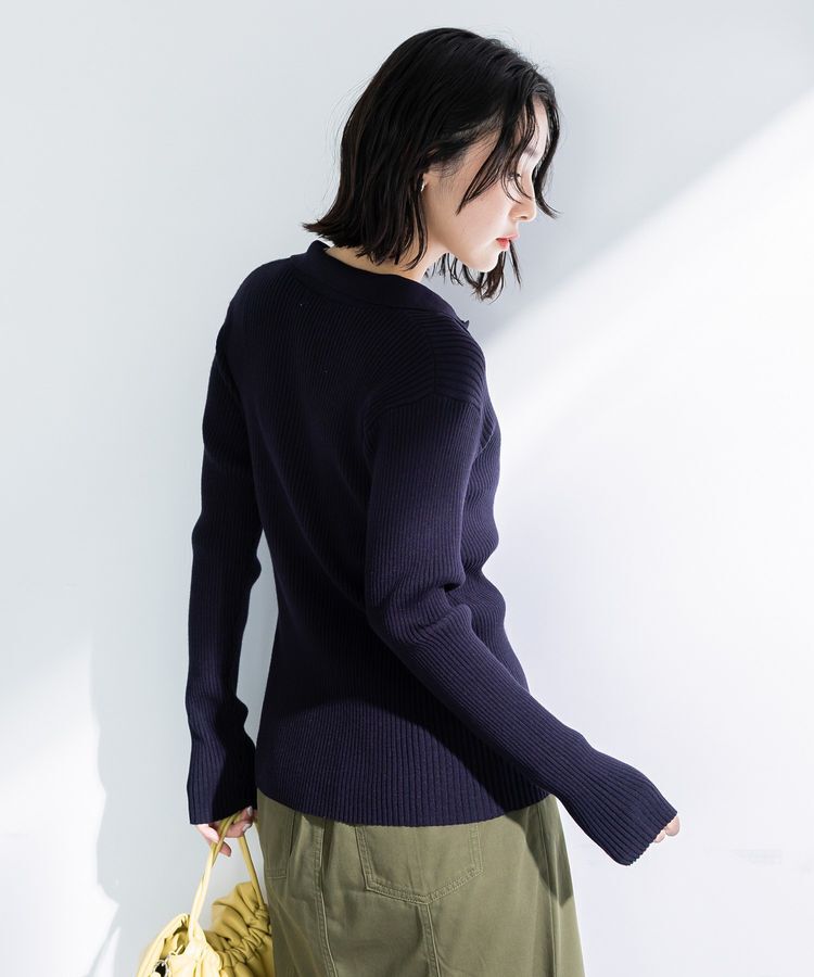 Green Parks「襟付きリブニットカーディガン」|カーディガン|