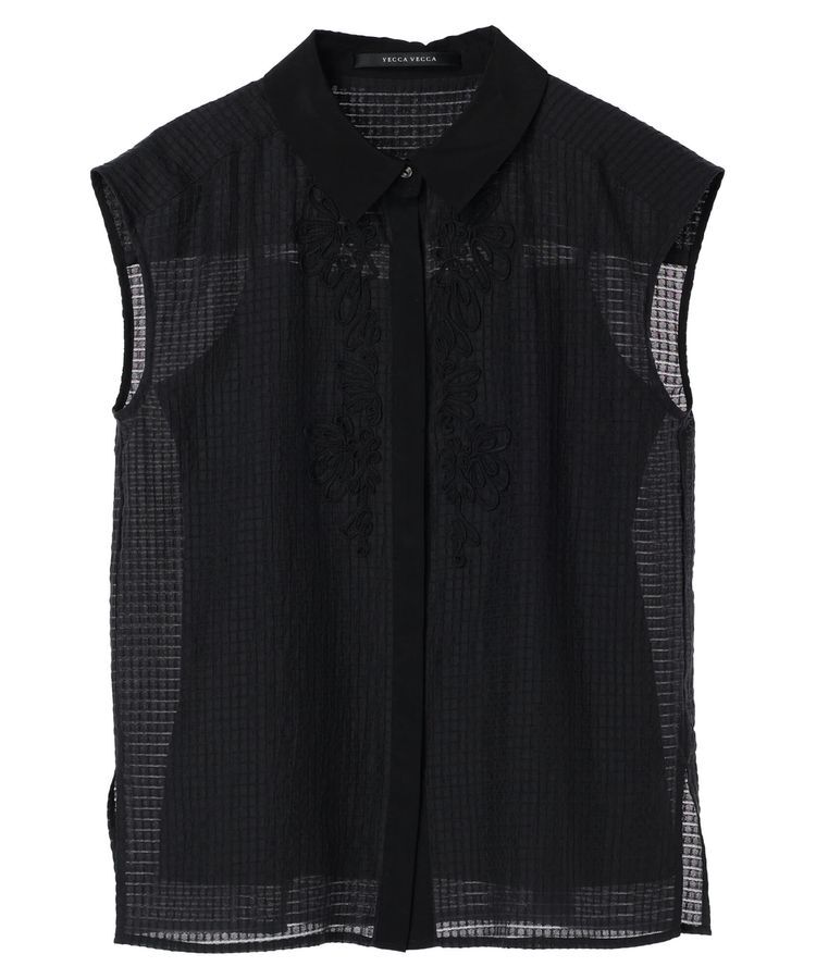 YECCA VECCA「コード刺繍シアーブラウス」|シャツ・ブラウス|