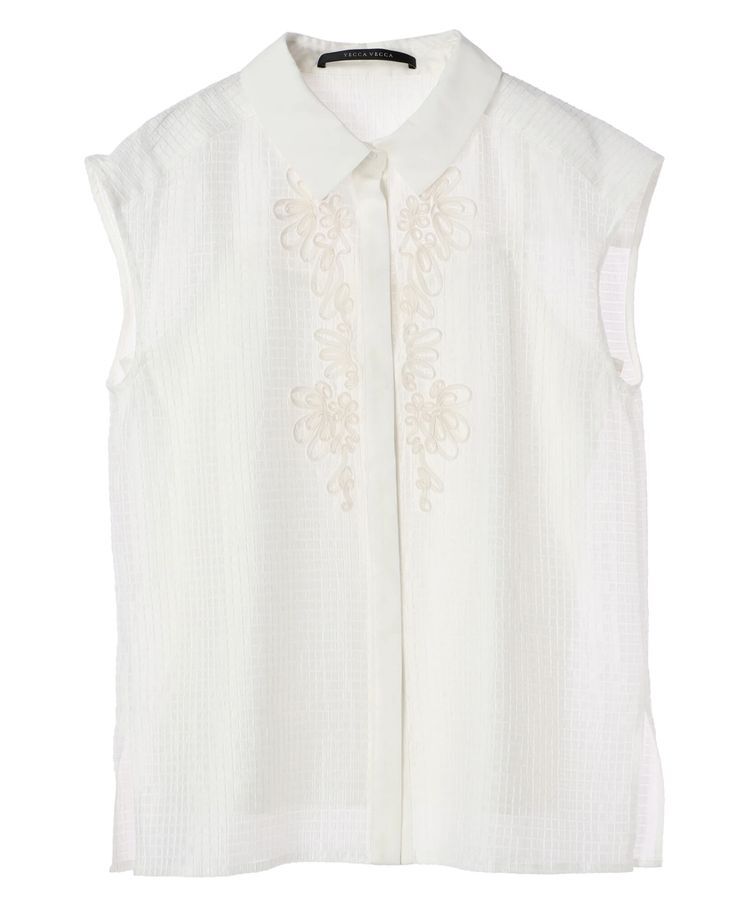 YECCA VECCA「コード刺繍シアーブラウス」|シャツ・ブラウス|