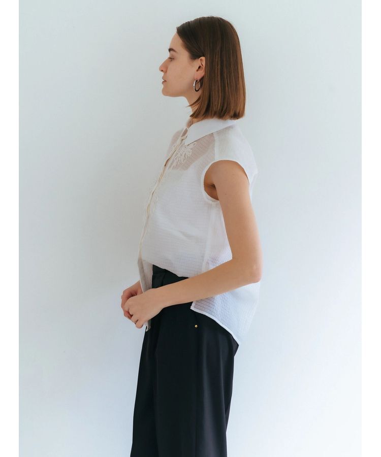 YECCA VECCA「コード刺繍シアーブラウス」|シャツ・ブラウス|