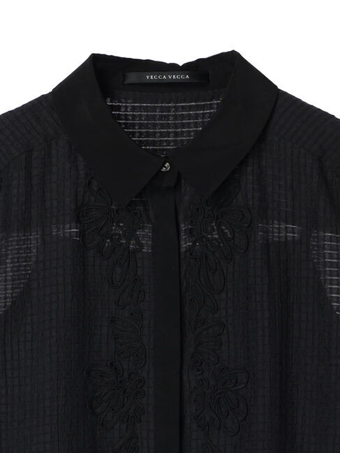YECCA VECCA「コード刺繍シアーブラウス」|シャツ・ブラウス|
