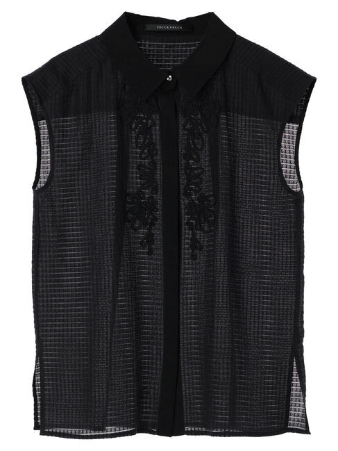 YECCA VECCA「コード刺繍シアーブラウス」|シャツ・ブラウス|