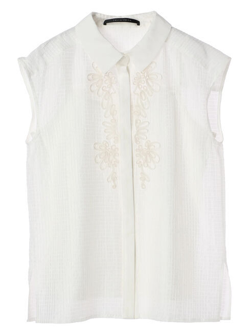 YECCA VECCA「コード刺繍シアーブラウス」|シャツ・ブラウス|