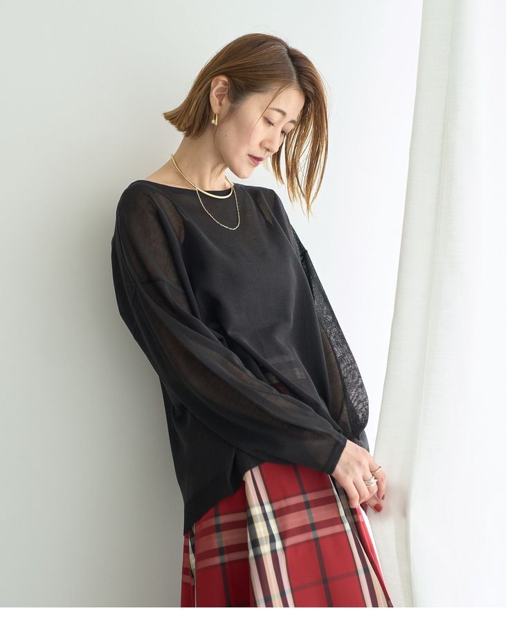 YECCA VECCA「シアーニットプルオーバー」|ニット・セーター|