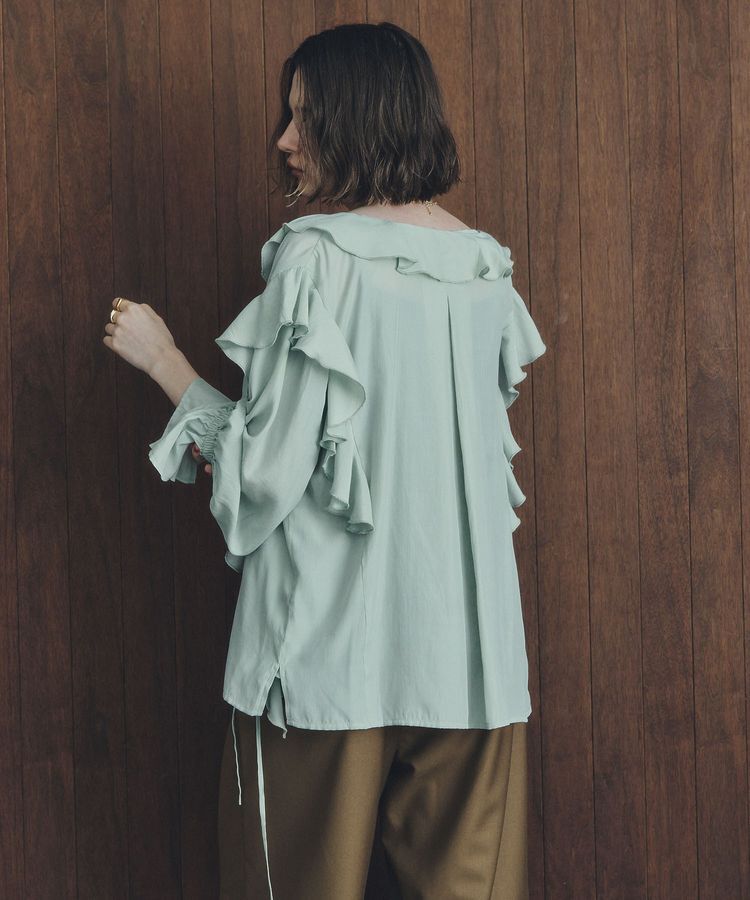 YECCA VECCA「ラッフルリボンロングブラウス」|シャツ・ブラウス|