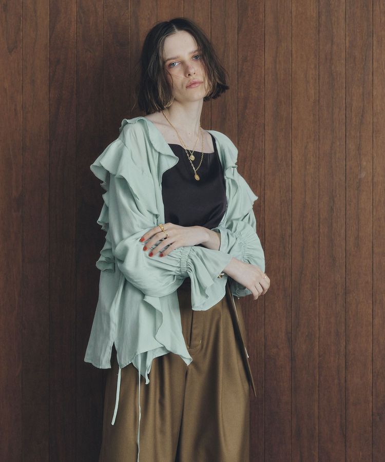 YECCA VECCA「ラッフルリボンロングブラウス」|シャツ・ブラウス|