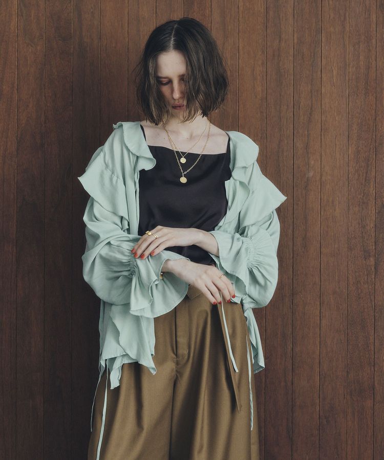 YECCA VECCA「ラッフルリボンロングブラウス」|シャツ・ブラウス|