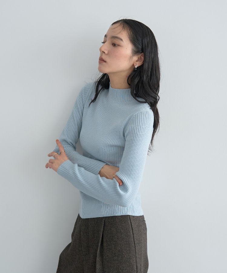 YECCA VECCA「ラメ混ハイネックリブニット」|ニット・セーター|