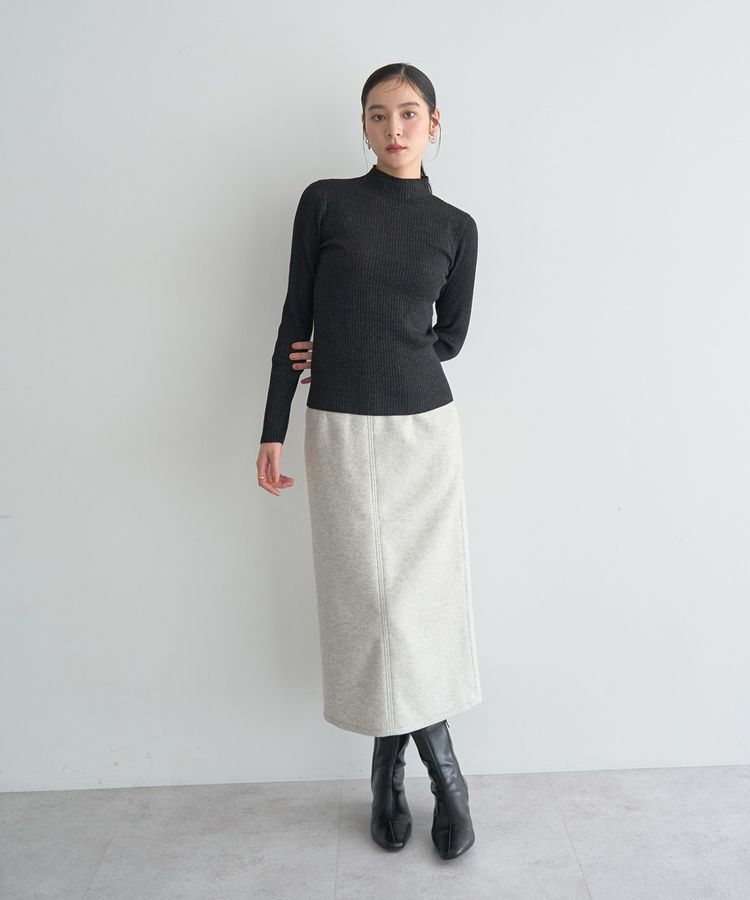 YECCA VECCA「ラメ混ハイネックリブニット」|ニット・セーター|