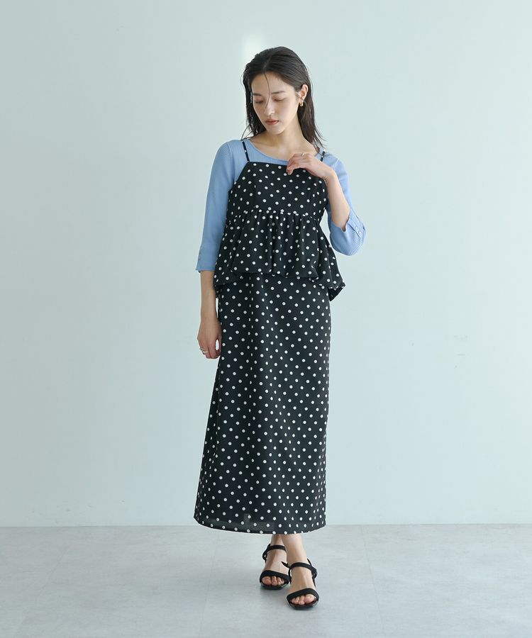 YECCA VECCA「袖釦7分袖リブニット」|ニット・セーター|