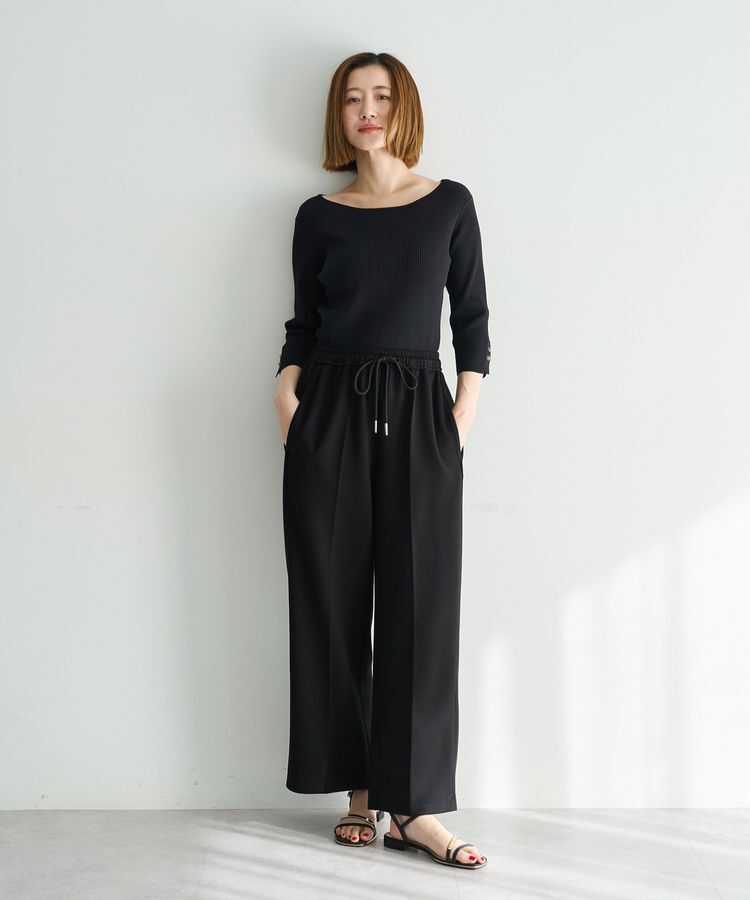 YECCA VECCA「袖釦7分袖リブニット」|ニット・セーター|