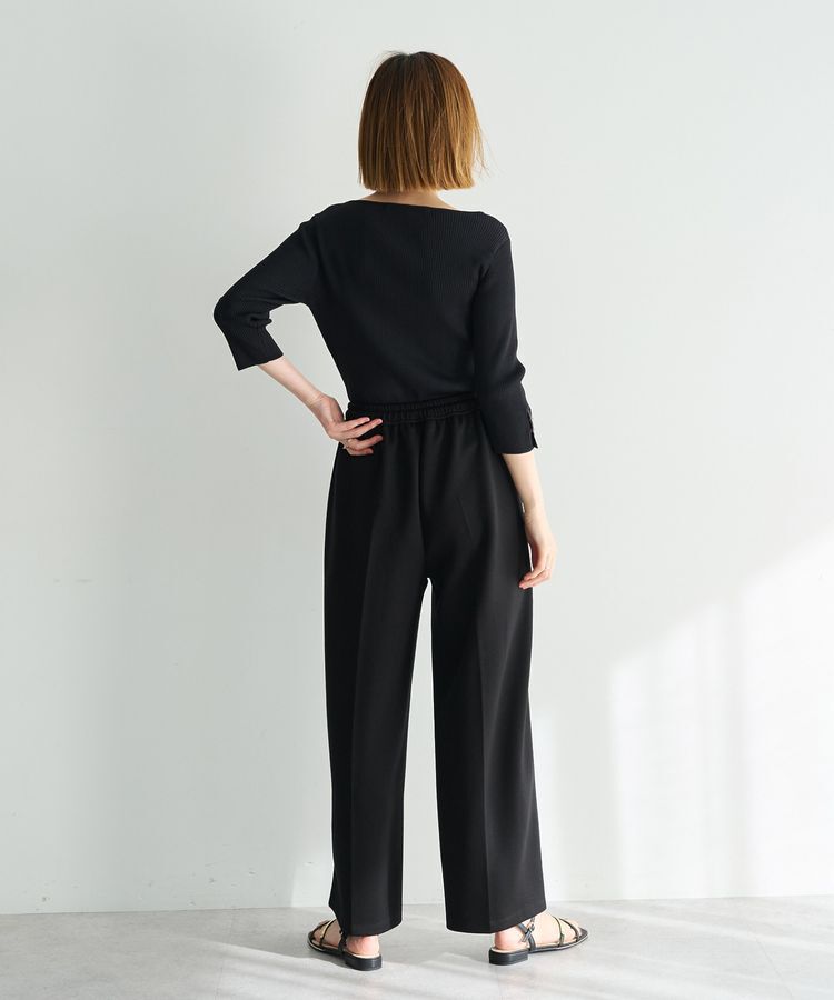 YECCA VECCA「袖釦7分袖リブニット」|ニット・セーター|