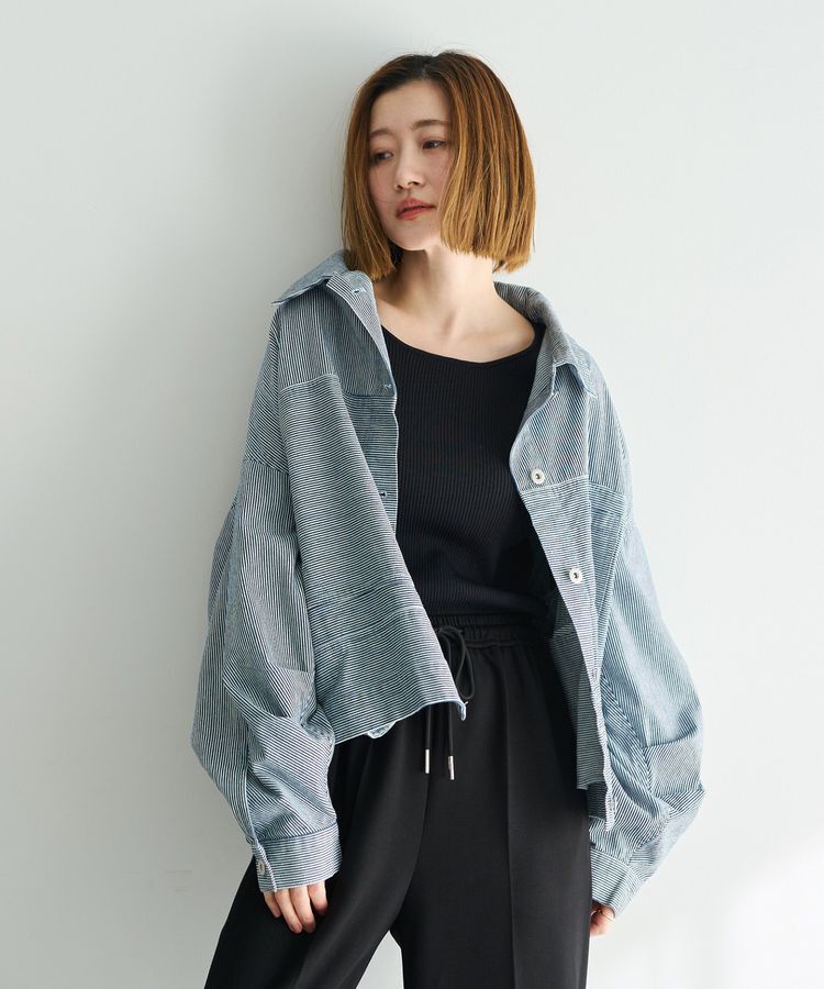 YECCA VECCA「袖釦7分袖リブニット」|ニット・セーター|