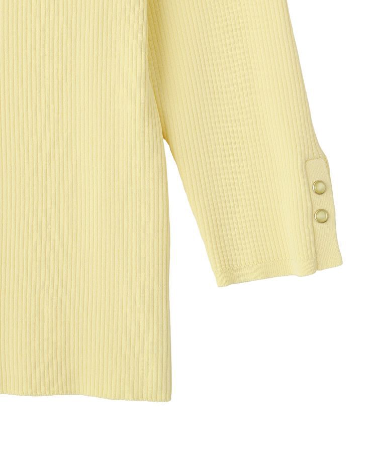 YECCA VECCA「袖釦7分袖リブニット」|ニット・セーター|